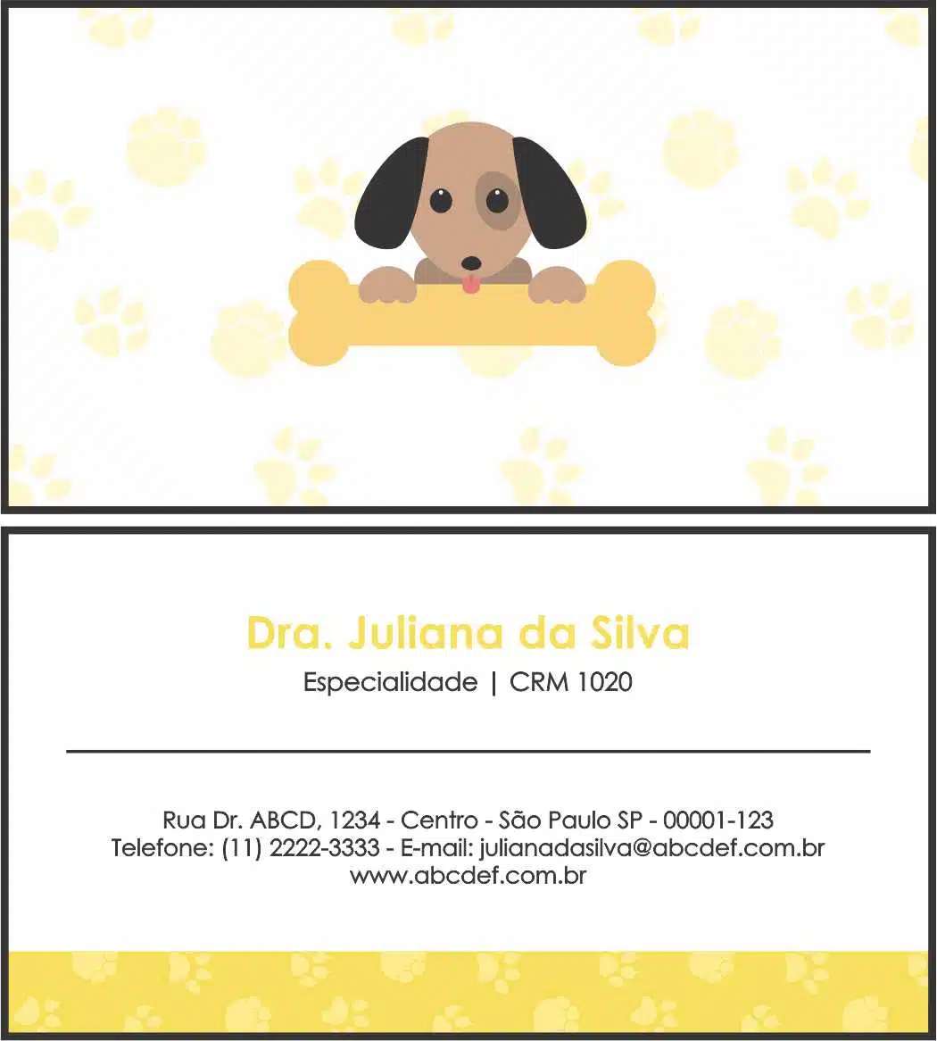 Cartão de Visitas Veterinário Linz