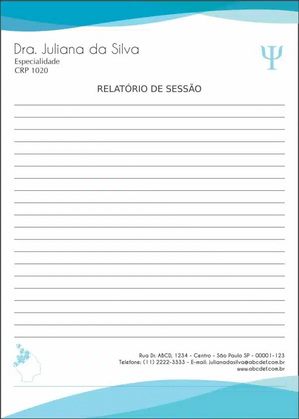 Relatório de Sessão Psicologia Grande (A4) Düsseldorf
