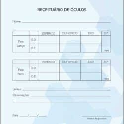 Receituário para Óculos Oftalmologia Visby