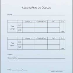 Receituário para Óculos Oftalmologia Kiruna