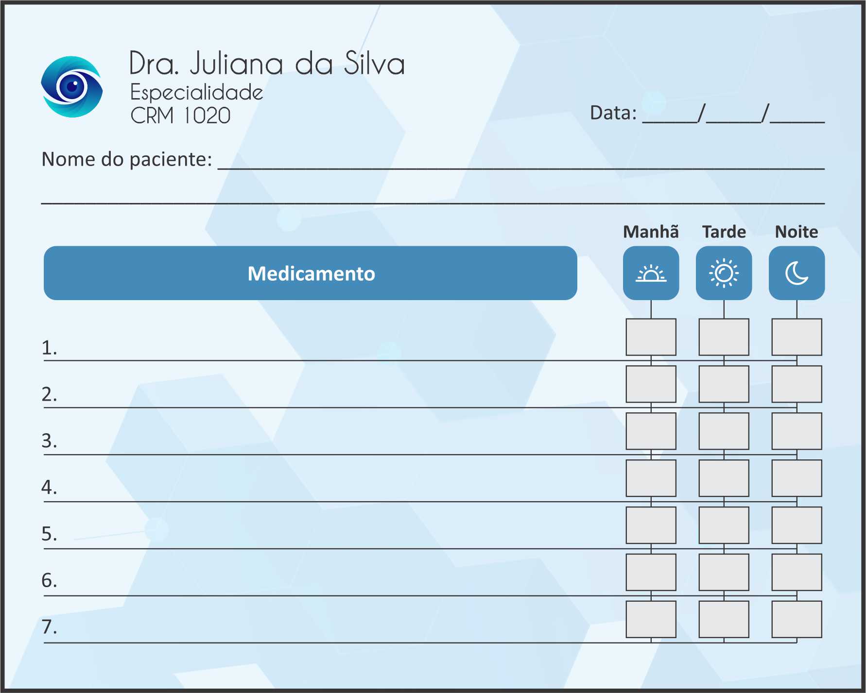Tabela de Medicação Oftalmologia Visby