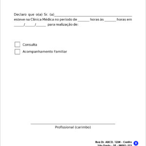 Declaração de Comparecimento Urologia Coimbra - Imagem 1