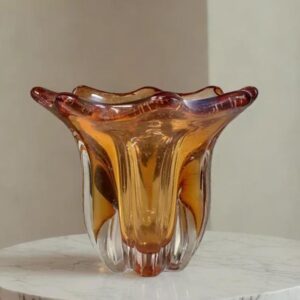 Vaso de Vidro Murano Âmbar 13x14,5cm - Imagem 1