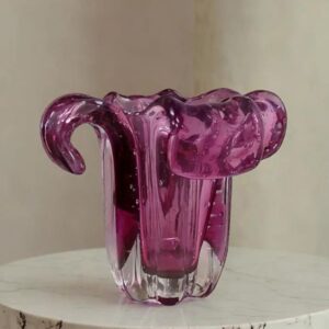 Vaso de Vidro Murano Rosa – Delicadeza e Sofisticação em Cada Detalhe - Imagem 1