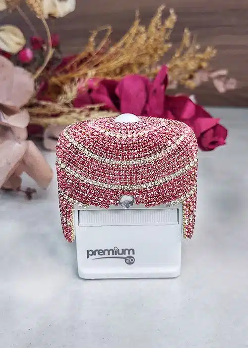 Carimbo Personalizado Safira Rosa 14x38mm