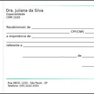 Recibo com Canhoto Clínica Geral Sohag