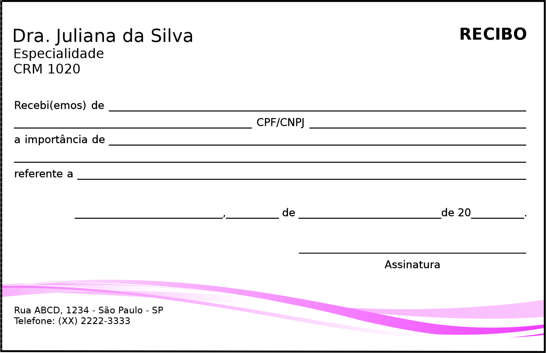Recibo em 2 vias Clínica Geral Berenice II