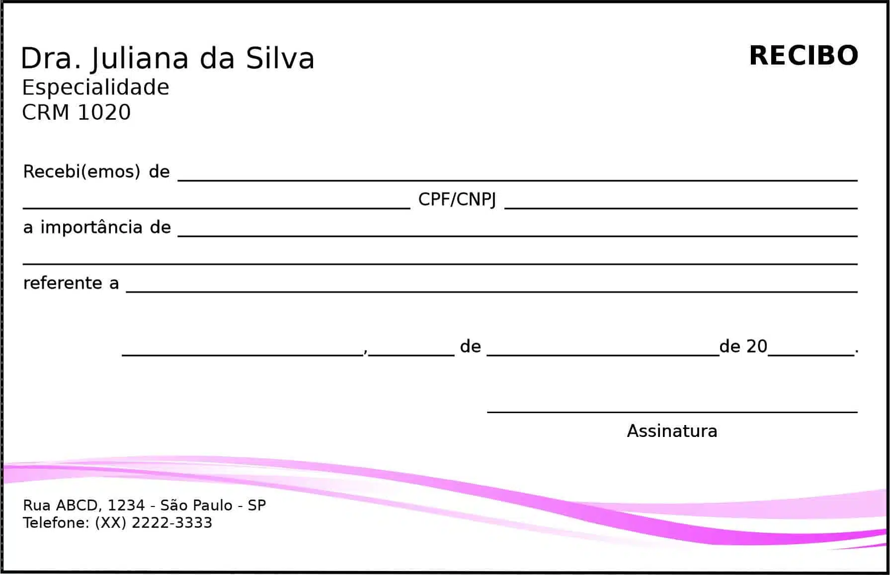Recibo em 2 vias Clínica Geral Berenice II