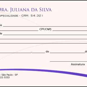 Recibo em 2 vias Clínica Geral Rosetta