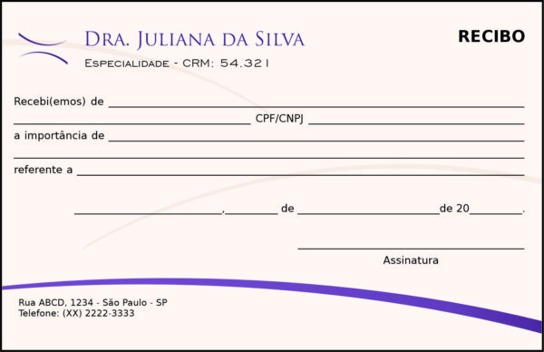 Recibo em 2 vias Clínica Geral Rosetta Recibo em 2 vias Clínica Geral Rosetta