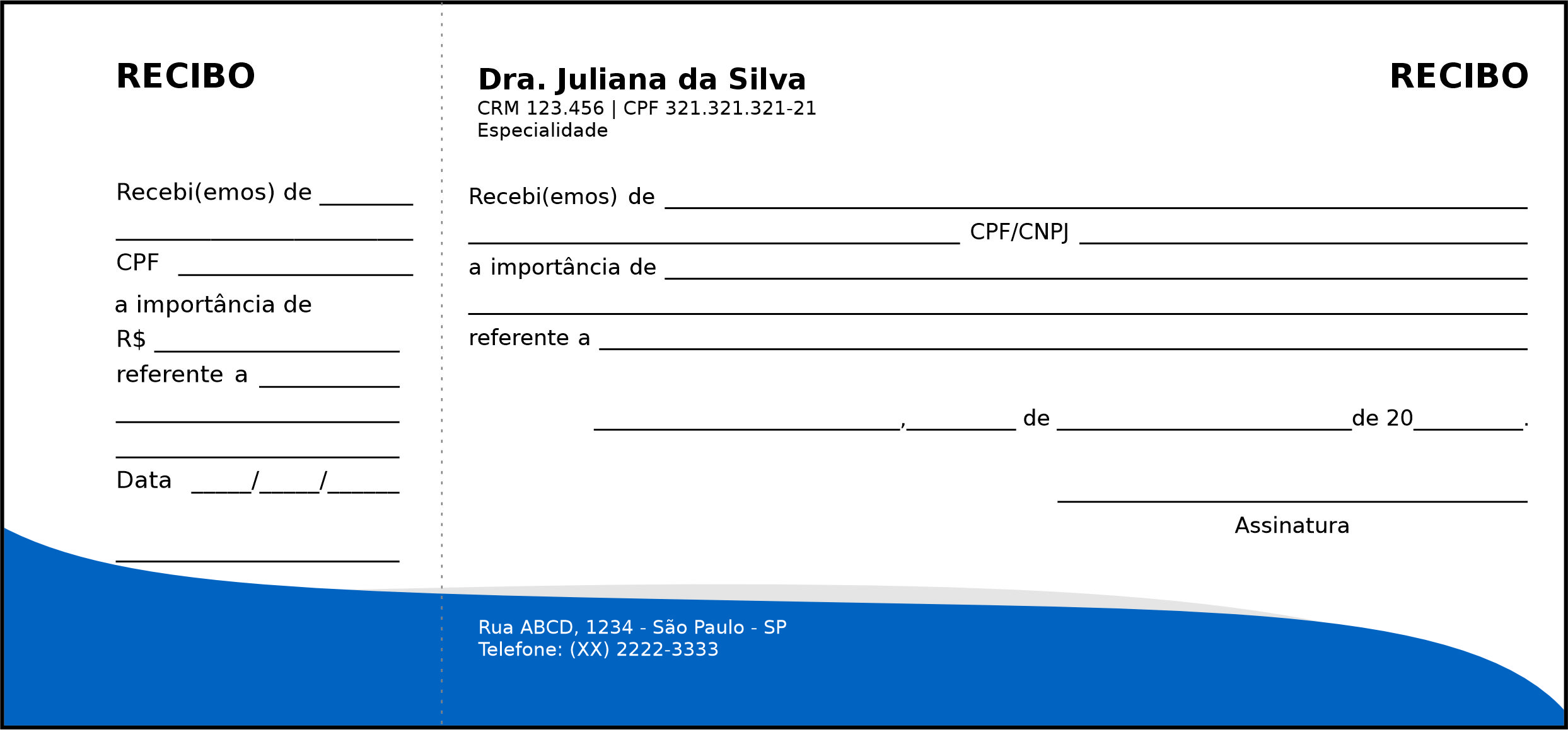 Recibo com Canhoto Clínica Geral Maghagha