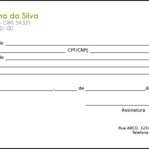 Recibo em 2 vias Clínica Geral Porto Said