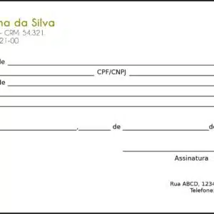 Recibo em 2 vias Clínica Geral Porto Said
