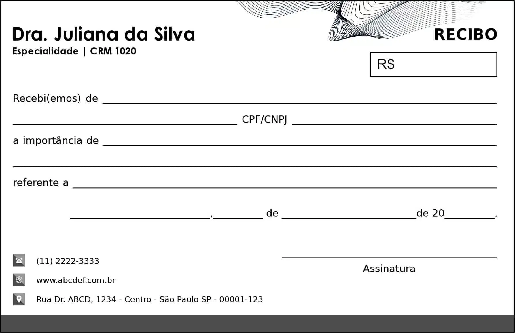 Recibo em 2 vias Otorrinolaringologia Granada