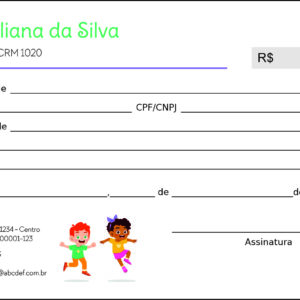 Recibo em 2 vias Pediatra Opole