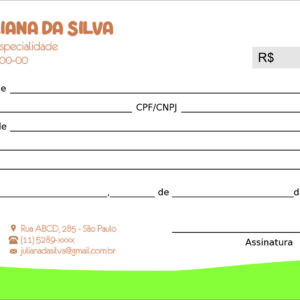 Recibo em 2 vias Pediatra Elblag