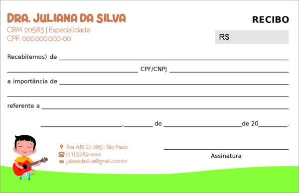 Recibo em 2 vias Pediatra Elblag Recibo em 2 vias Pediatra Elblag