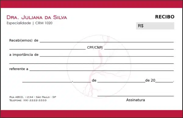 Recibo em 2 vias Angiologia e Vascular Antuérpia Recibo em 2 vias Angiologia e Vascular Antuérpia