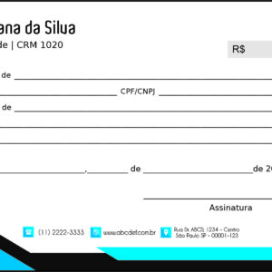 Recibo em 2 vias Angiologia e Vascular Namur