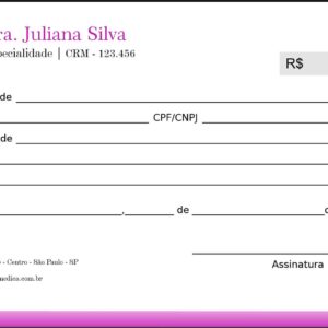 Recibo em 2 vias Cardiologista Breda