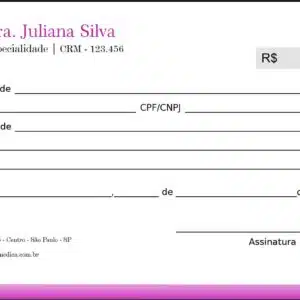 Recibo em 2 vias Cardiologista Breda