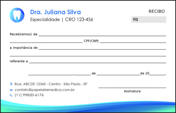 Recibo em 2 vias Odontologia Nantes Recibo em 2 vias Odontologia Nantes