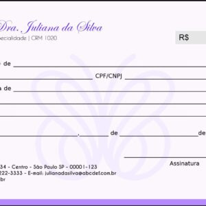 Recibo em 2 vias Endocrinologia Toronto
