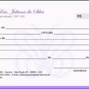 Recibo em 2 vias Endocrinologia Toronto