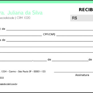 Recibo em 2 vias Endocrinologia Vancouver