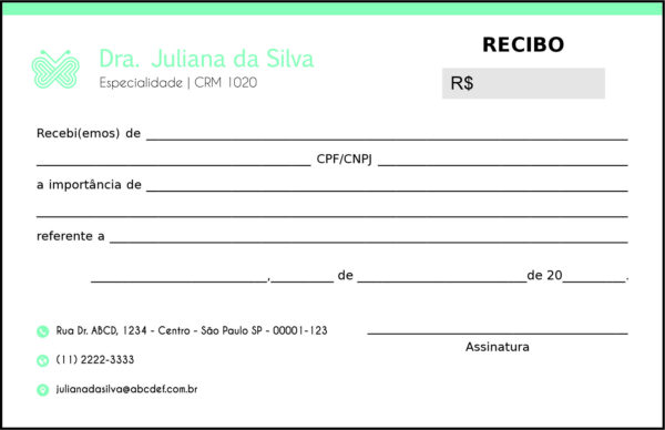 Recibo em 2 vias Endocrinologia Vancouver Recibo em 2 vias Endocrinologia Vancouver
