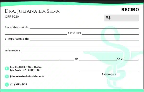 Recibo em 2 vias Farmácia Madrid Recibo em 2 vias Farmácia Madrid