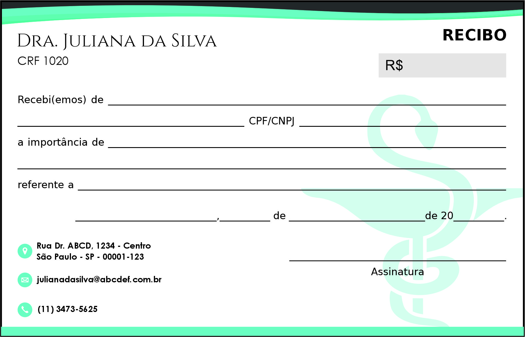 Recibo em 2 vias Farmácia Madrid
