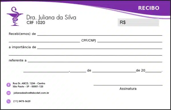 Recibo em 2 vias Farmácia Edimburgo Recibo em 2 vias Farmácia Edimburgo