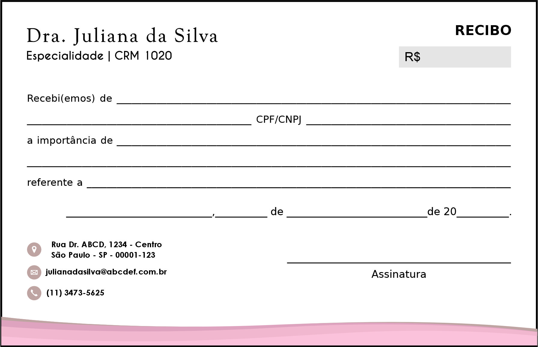 Recibo em 2 vias Farmácia North