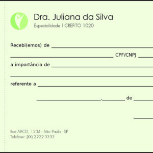 Recibo em 2 vias Fisioterapia Corinto
