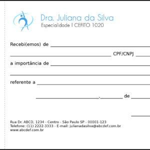 Recibo em 2 vias Fisioterapia Tripoli