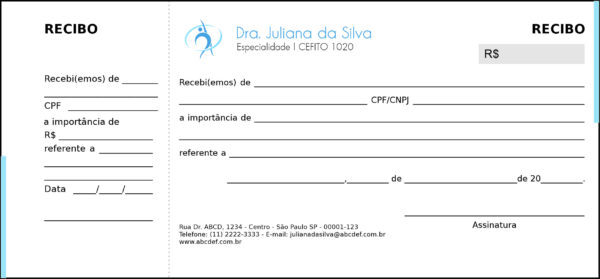 Recibo em 2 vias Fisioterapia Tripoli Recibo em 2 vias Fisioterapia Tripoli