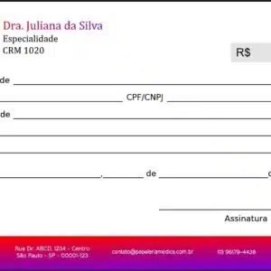 Recibo em 2 vias Clínica Geral Damieta