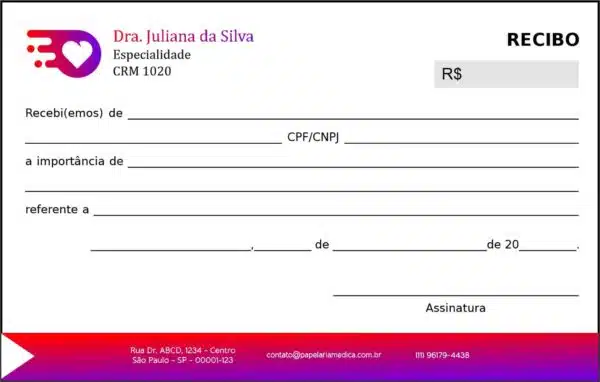 Recibo em 2 vias Clínica Geral Damieta Recibo em 2 vias Clínica Geral Damieta