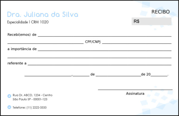 Recibo em 2 vias Clínica Geral Minia Recibo em 2 vias Clínica Geral Minia