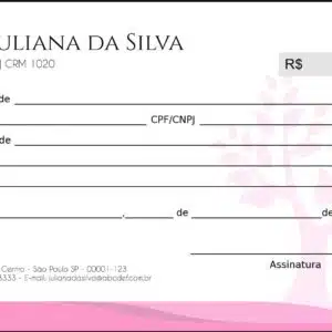 Recibo em 2 vias Geriatria Carmânia