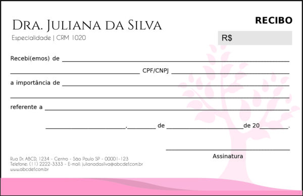 Recibo em 2 vias Geriatria Carmânia Recibo em 2 vias Geriatria Carmânia