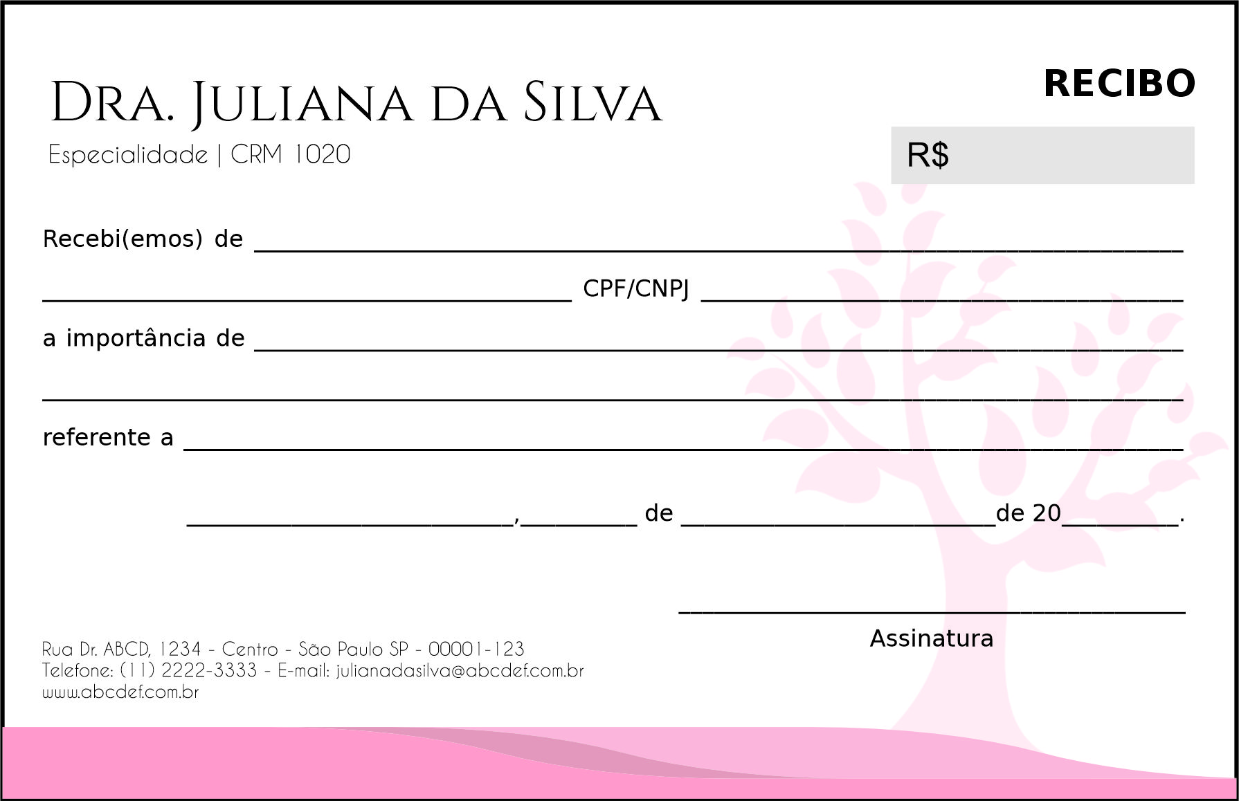 Recibo em 2 vias Geriatria Carmânia
