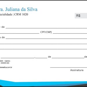 Recibo em 2 vias Gastroenterologia São Petersburgo