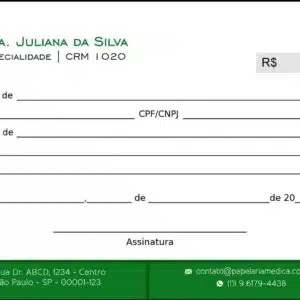 Recibo em 2 vias Gastroenterologia Omsk