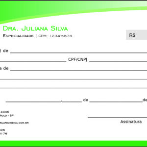 Recibo em 2 vias Nutricionista Córdoba