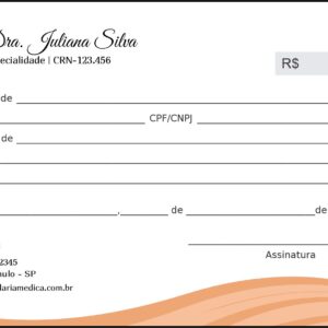 Recibo em 2 vias Nutricionista La Plata