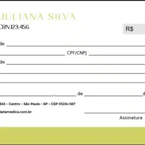 Recibo em 2 vias Nutricionista Salta