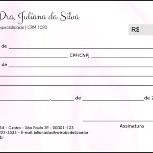 Recibo em 2 vias Oncologia Yokohama
