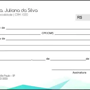 Recibo em 2 vias Oncologia Kobe